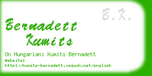 bernadett kumits business card